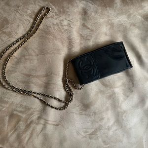 Chanel phone case with strap